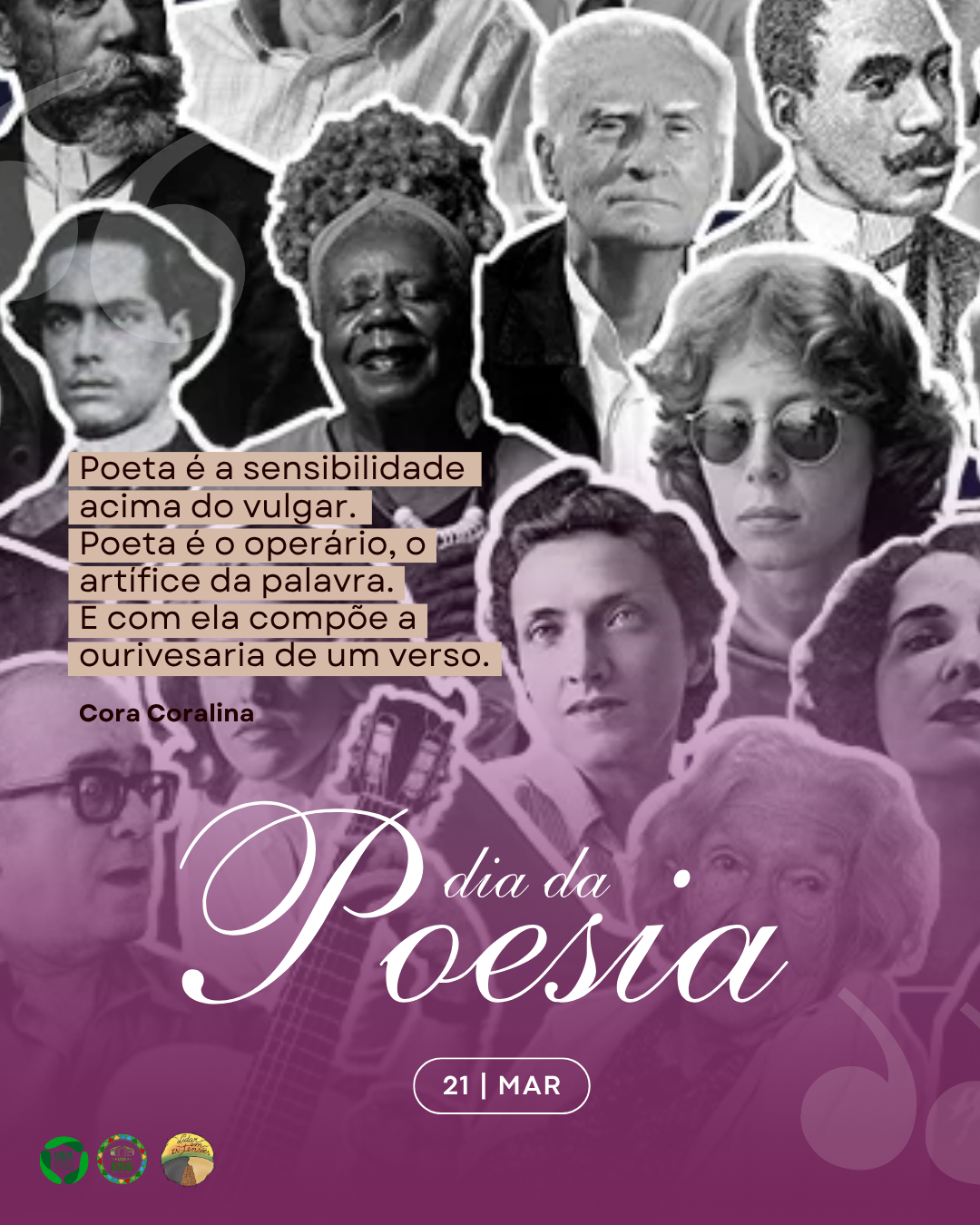 Card comemorativo do Dia da Poesia 2026